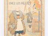 un vieux livre sur lequel figure l'image d'une femme en robe et d'un homme en manteau de fourrure