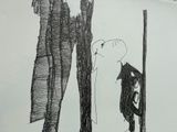 drawing of a man and a woman standing next to each other