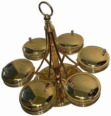 MIOTTO PORTE-HORS D'OEUVRE TOURNANT PLAQUÉ OR 24K avec six b…