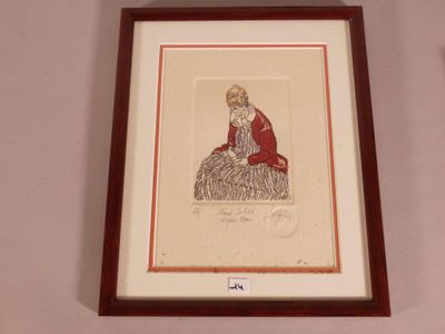 a picture of a drawing of a woman sitting on a chair