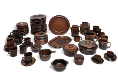 many different types of brown dishes and cups