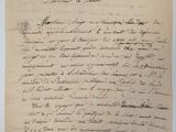 lettre manuscrite écrite à l'encre noire sur une feuille de papier
