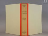 un livre orange et blanc avec une bande rouge sur la couverture