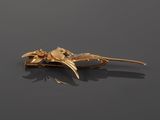 yellow gold plated flower brooch with crystal stones