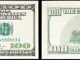 deux photos d'un billet d'un dollar sur lequel figure le portrait d'un homme