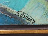 an image of a close up of a painting of a person on a surfboard