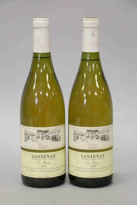 deux bouteilles de vin blanc posées l'une à côté de l'autre sur une table