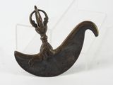bronze figurine of a boat shaped like a boat with a handle