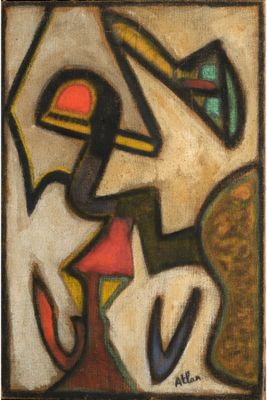 an image of a painting of a man with a hat on his head