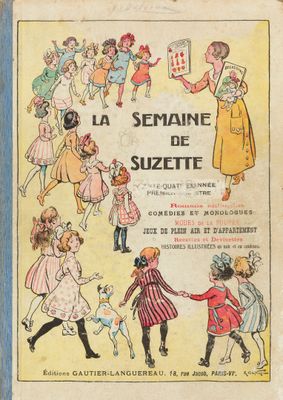 un vieux livre pour enfants français avec des illustrations d'enfants en train de jouer