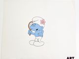 cellule d'animation représentant un Schtroumpf tirée du film « Les Schtroumpfs »
