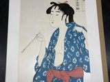 an image of a painting of a woman smoking a cigarette