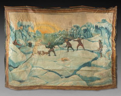 Décors forain représentant une scène de chasse à ours polair… - Photo 1