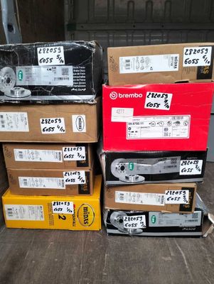 several boxes are stacked on top of each other on the floor