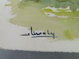 a watercolor painting of a tree with arabic writing on it