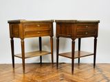 pair of 19th century french bedside tables with marble top