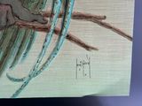 un dessin représentant un oiseau perché sur une branche d'arbre