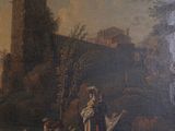 painting of a painting of a man and a woman on a boat in a river