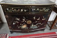 buffet en laque de Chine - décor de fleurs et d'oiseaux - av… (photo 5)