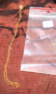 un sac en plastique auquel est attachée une chaîne