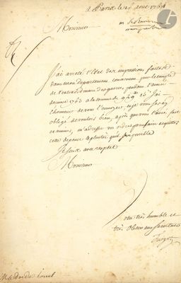 an old letter with a black ink writing on it