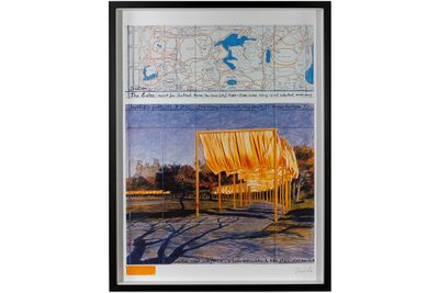 CHRISTO (1935 - 2020) imprimé avec un morceau de tissu origi…