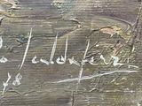 a close up of a piece of wood with writing on it