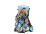 a glass vase with an octopus design on it