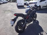 a motorcycle that is parked in a parking lot