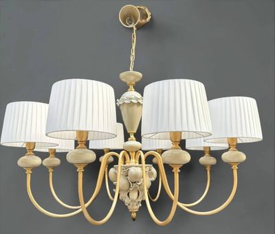 an image of a chandelier with five lamps and a lamp shade