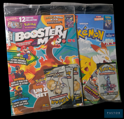 Il y a beaucoup de bandes dessinées Pokémon exposées dans le magasin.