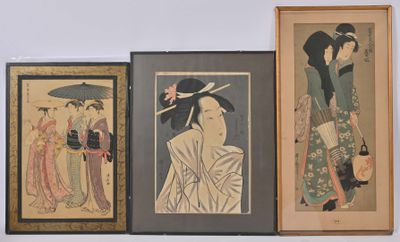 Ensemble de trois estampes, retirages, comprenant : - D'aprè…