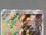 Deux cartes Pokémon sont posées l'une à côté de l'autre sur une table