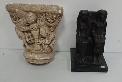 2 Reproductions : Chapiteau en plâtre.