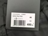 the back of a black jacket with a barcode on it
