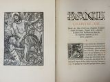 an old book with a picture of a man on a horse