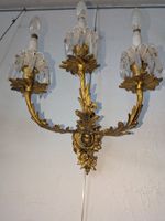 Paire d'appliques en bronze doré à trois bras de lumière orn… (photo 2)