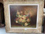 a picture of a painting of flowers in a vase