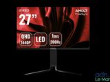 a computer monitor with a red screen and a black background