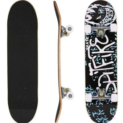 Skateboard complet en bois d'érable + roue muette en polyuré…