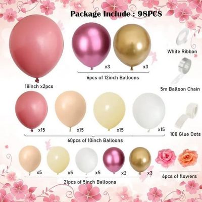 a set of balloons with different colors and sizes of them