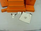many orange boxes that are sitting on a table