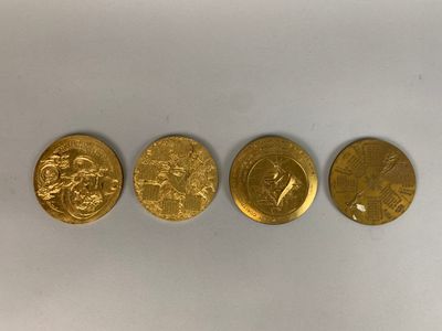 MONNAIE de PARIS - Lot de quatre MEDAILLES de TABLE en bronz…