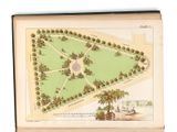 une image représentant le plan d'un parc, au milieu d'un livre