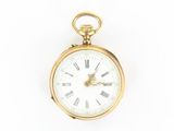 Montre de poche plaquée or avec chiffres romains et chiffres romains