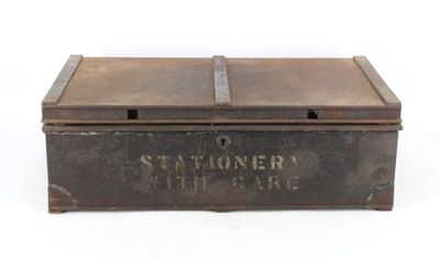 an old metal box with the word styronsen on it