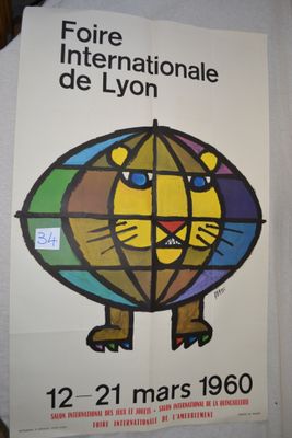 french poster for the international de lyon exhibition in paris, 1960