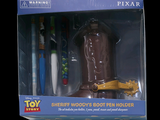 packaging of a toy woody ' s boot holder in a cardboard box