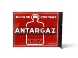 an image of a red and white sign with a bottle of antargaz