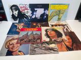 beaucoup de disques vinyles sur la table
